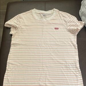 Levi's Striped T-Shirt in Pink and White